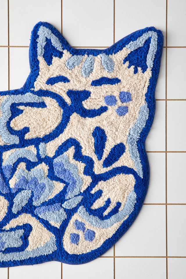 Delft Cat Bath Mat | Urban Outfitters