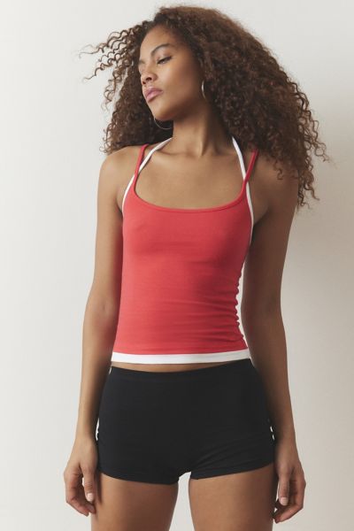 Out From Under Cotton Compression Layered Cami In Red, Women's At Urban Outfitters