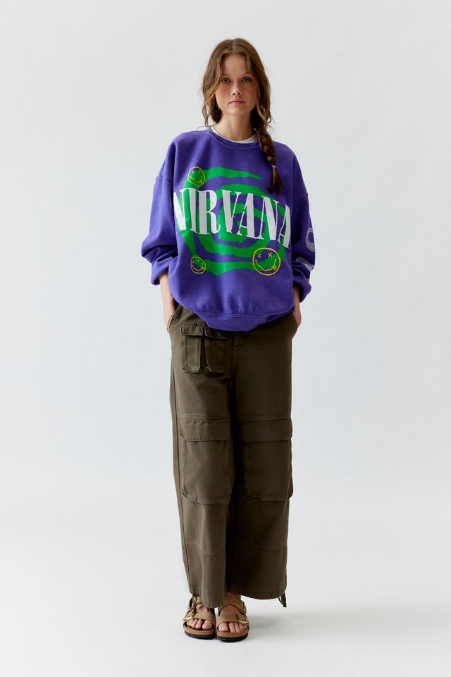 Nirvana Helix Smile Oversized Loose Crew Neck Sweatshirt #2