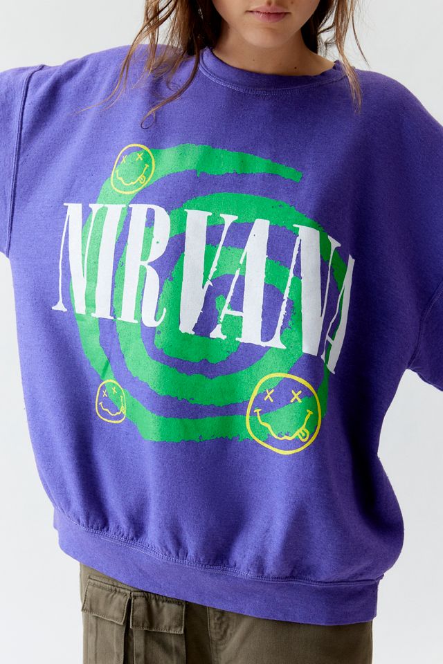 Nirvana Helix Smile Oversized Loose Crew Neck Sweatshirt #3