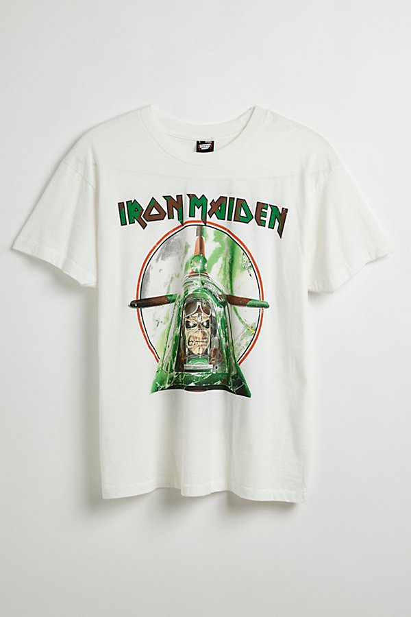 Shop Urban Outfitters Iron Maiden Aces High Tee In Vintage White, Men's At