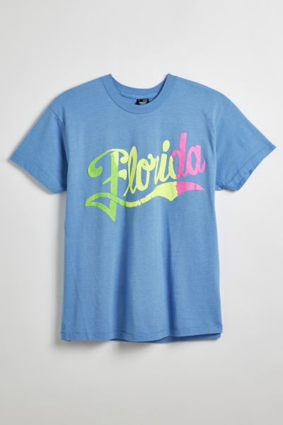 Shop Urban Outfitters Screen Stars Florida Graphic Tee In Sapphire, Men's At