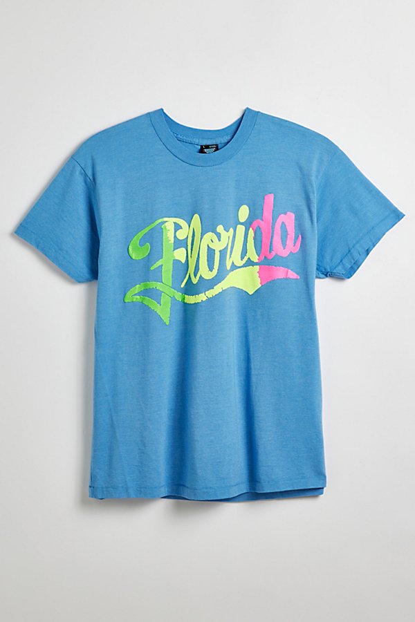 Shop Urban Outfitters Screen Stars Florida Graphic Tee In Sapphire, Men's At