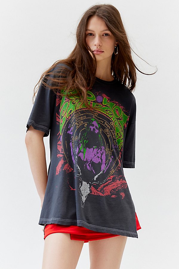 Urban Outfitters Red Hot Chili Peppers Side Slit Graphic Tee In Black, Women's At