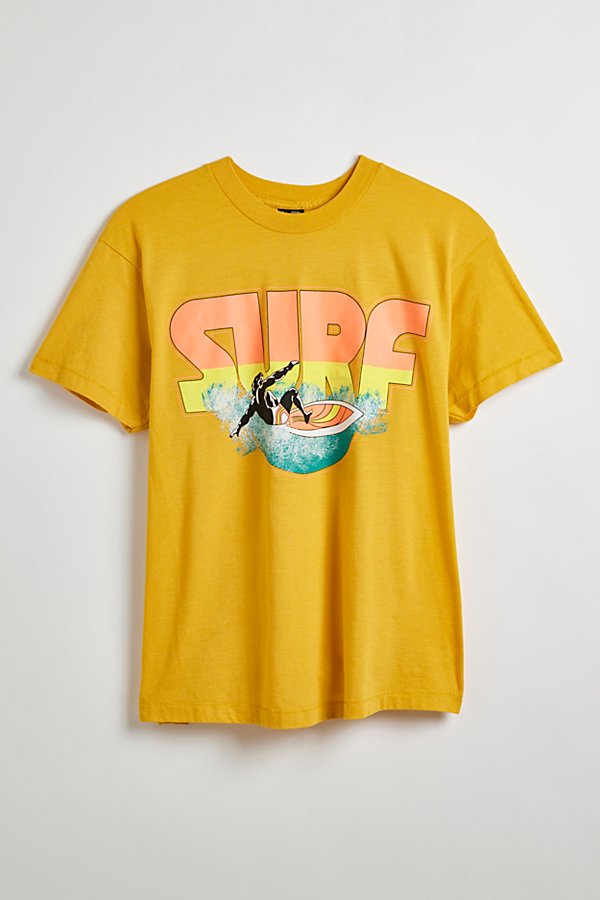 Shop Urban Outfitters Surf Graphic Tee In Yellow Orange, Men's At