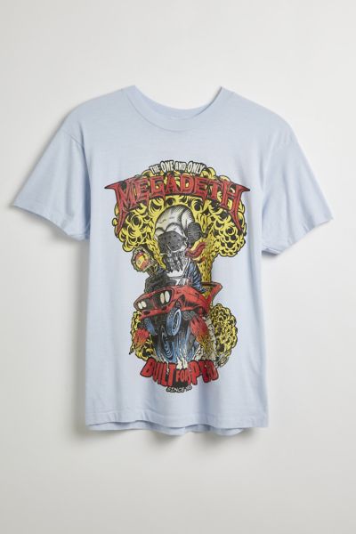 Shop Urban Outfitters Megadeath Built For Speed Tee In Airy Blue, Men's At
