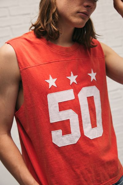 Bdg Americana Game Day Muscle Tee In Red, Men's At Urban Outfitters