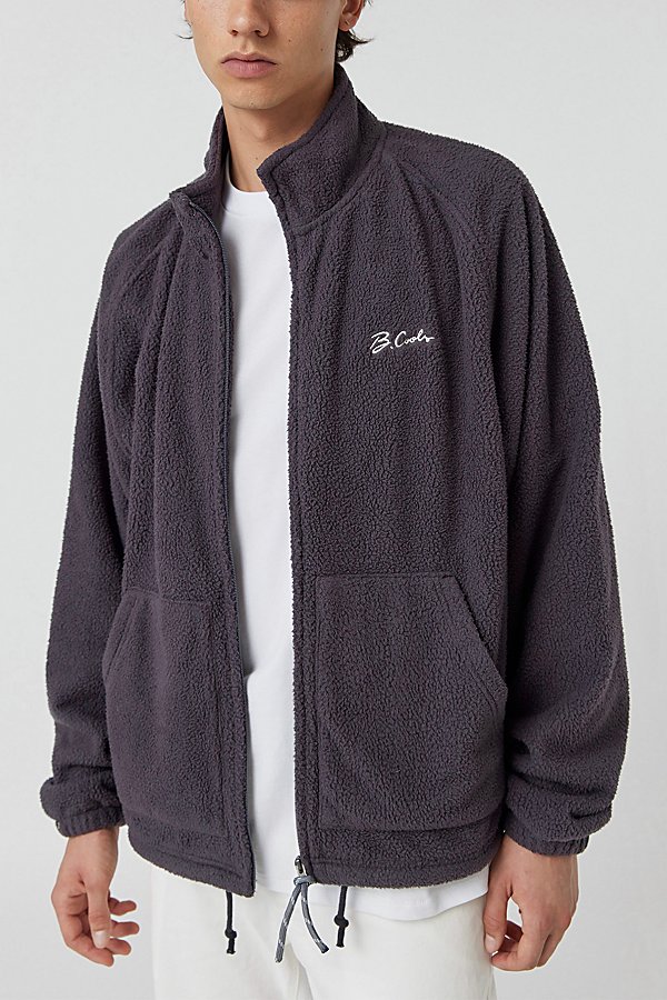 Shop Barney Cools Full Zip Polar Fleece Jacket In Black, Men's At Urban Outfitters