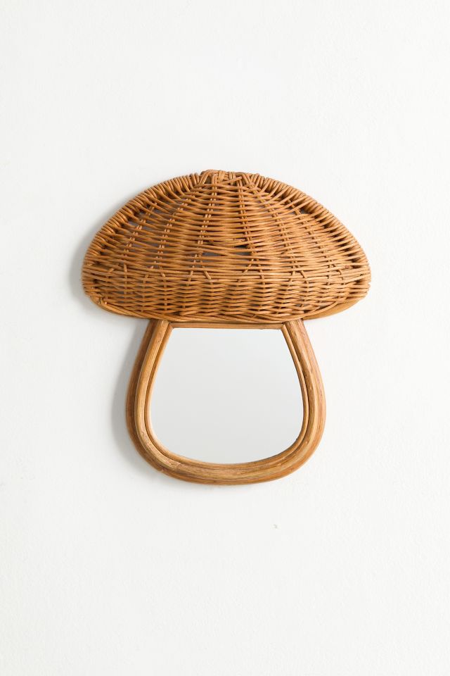 Mushroom Rattan Wall Mirror #1