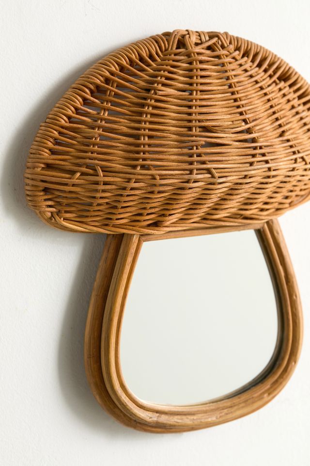 Mushroom Rattan Wall Mirror #2