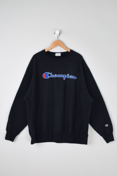 Vintage 90s Champion Reverse-Weave Black Sweatshirt | Urban Outfitters