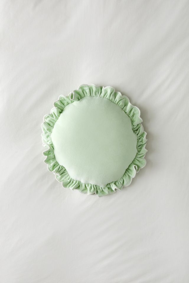 Ruffle Round Velvet Throw Pillow | Urban Outfitters