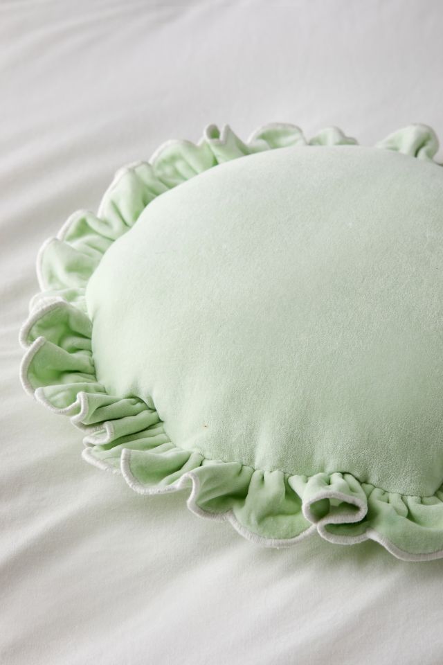 Ruffle Round Velvet Throw Pillow | Urban Outfitters