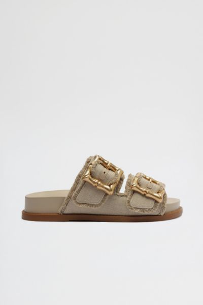 Schutz Enola Sporty Womens Slip On Open Toe Slide Sandals In Oyster