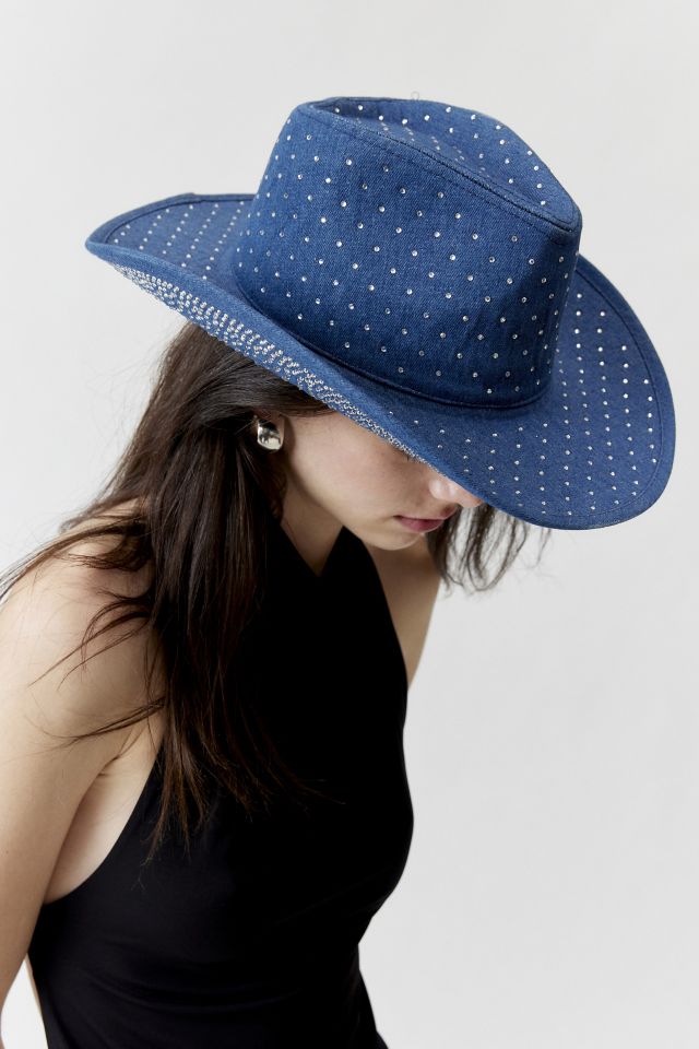 Rhinestone Denim Cowboy Hat Urban Outfitters