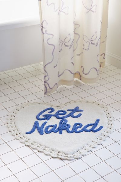 Get Naked Heart Crochet Bath Mat