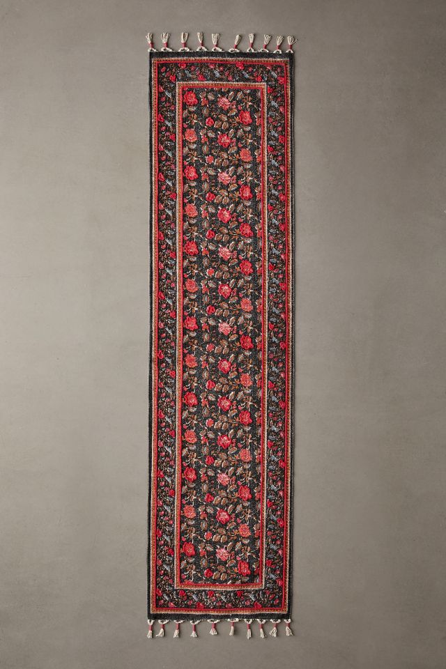 Julia Floral Brushed Embroidered Rug | Urban Outfitters