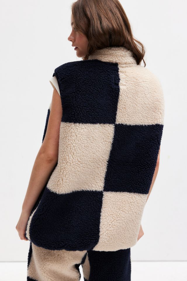Gramicci Checkered Pattern Fleece Vest #1