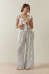 Out From Under Pretty PJ Tie-Front Top