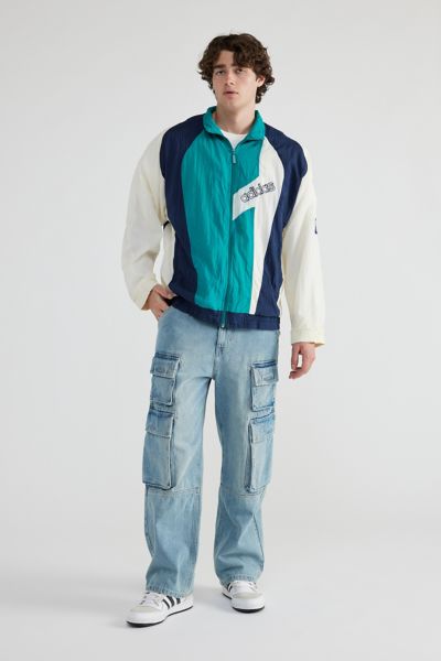 Shop Urban Renewal Vintage Branded Windbreaker Jacket In Cool Tones, Men's At Urban Outfitters
