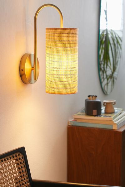 Urban Outfitters Meza Sconce In Natural At  In Gold