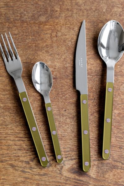 Sabre 4 Piece Bistro Flatware Set In Pearly Moss At Urban Outfitters