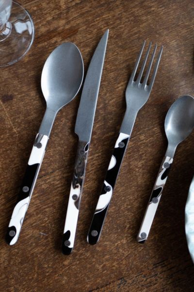 Sabre 4 Piece Matte Bistro Flatware Set In Black Dune At Urban Outfitters In Multi