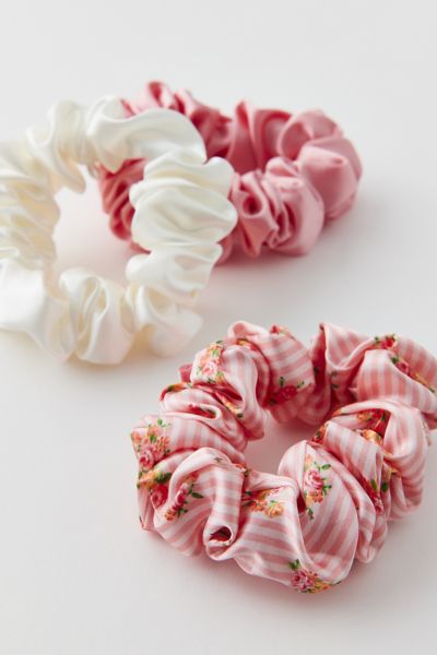 Shop Slip Large Pure Silk Scrunchie Set In Pink At Urban Outfitters