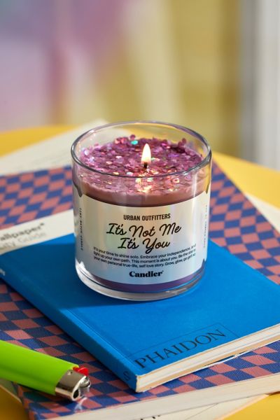 Candier Uo Exclusive Mini Glitter Candle In It's Not Me It's You At Urban Outfitters In Purple