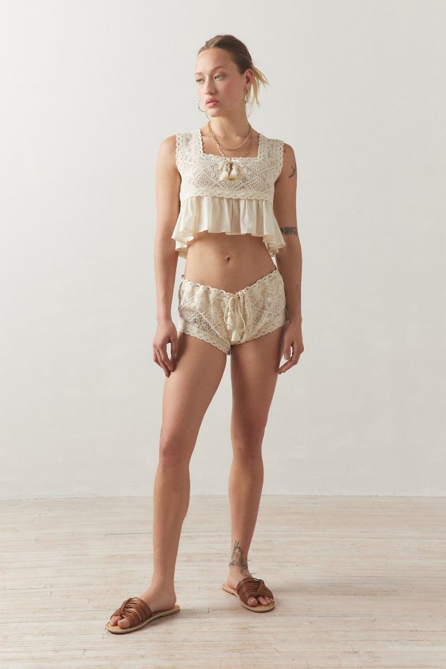 Out From Under Cliona Crochet Babydoll Top #2