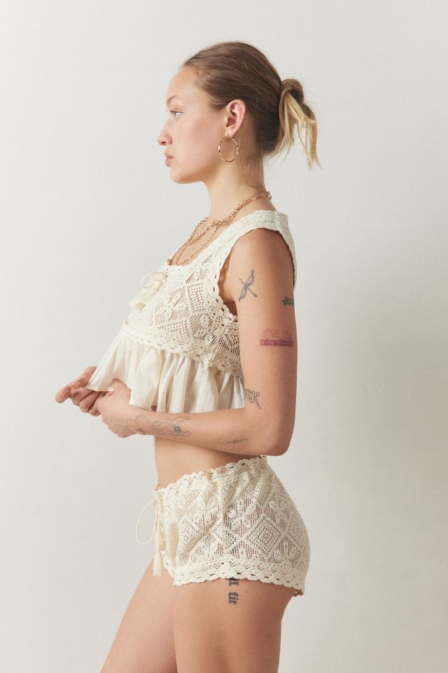 Out From Under Cliona Crochet Babydoll Top #3
