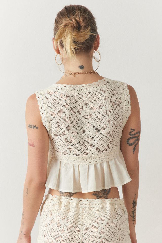 Out From Under Cliona Crochet Babydoll Top #4