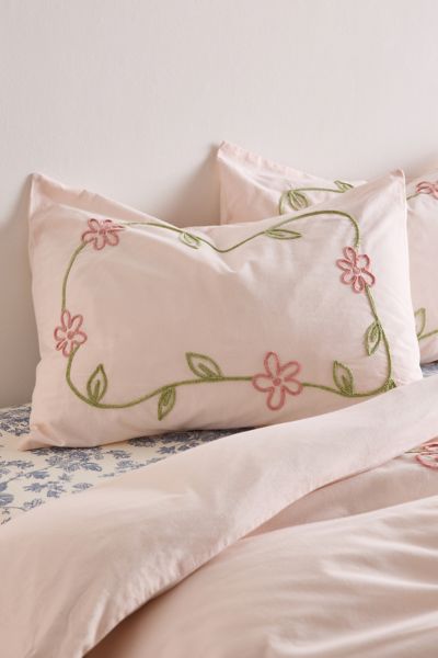 Urban Outfitters Falling Vines Floral Sham Set In Pink At