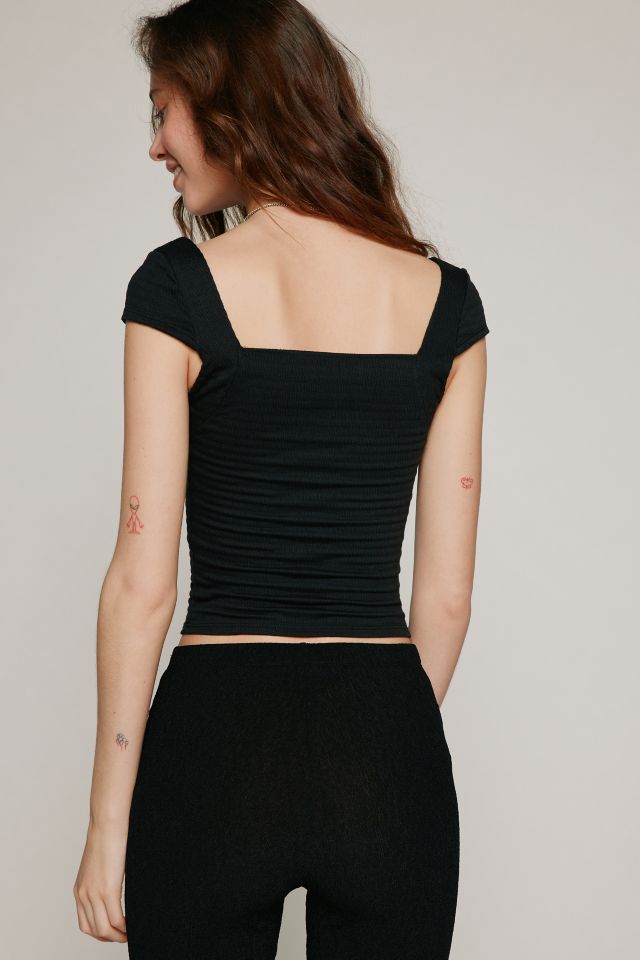 Kimchi Blue Brigitte Smocked Cropped Top #3