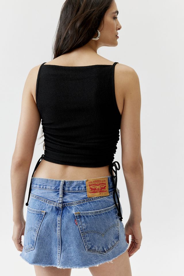Urban Renewal Remnants Textured Side Ruched Tank Top #3