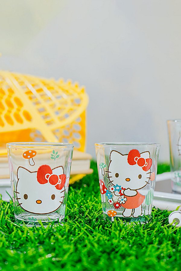 Shop Urban Outfitters Sanrio Hello Kitty Mushrooms 2oz Shot Glass Set In Red At