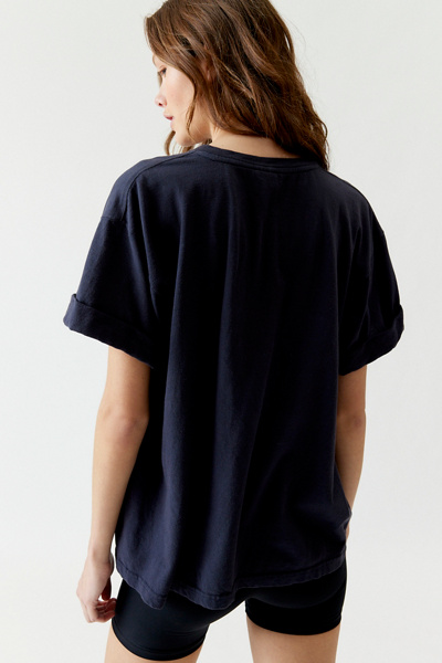 100% Organic Cotton Boxy Crewneck Tee in True Black