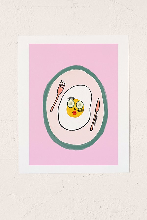Urban Outfitters Theebouffants Glam Brunch Egg Art Print At  In Pink