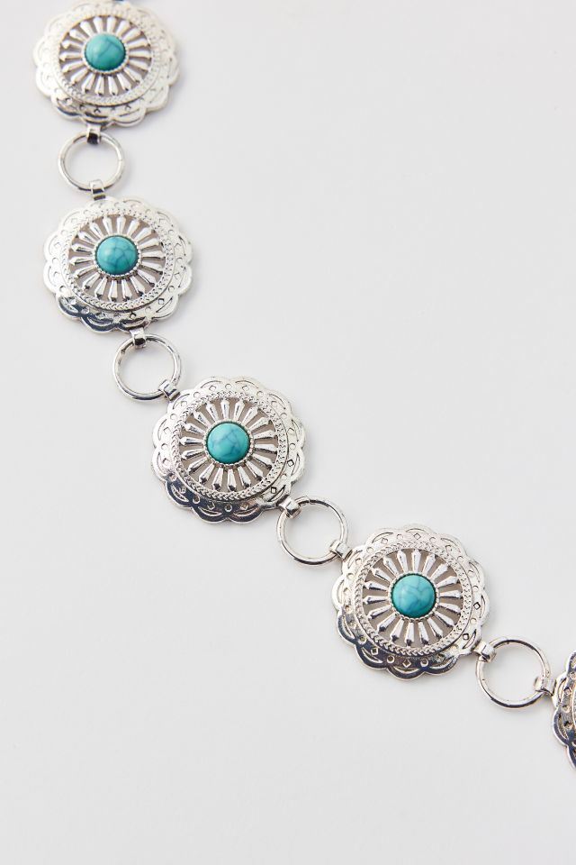 Turquoise Metal Chain Belt #1