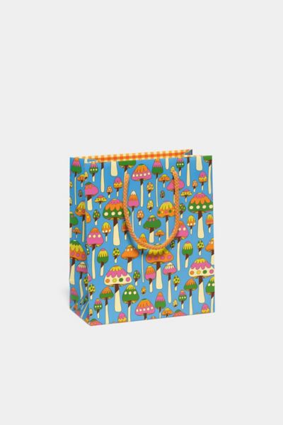 Red Cap Cards Red Cap Printed Gift Bag In Groovy Mushrooms At Urban Outfitters In Groovy Mushrooms