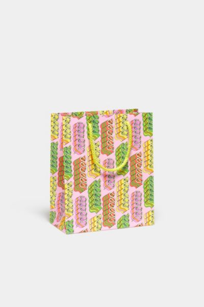 Shop Red Cap Cards Red Cap Printed Gift Bag In Candy Ribbon At Urban Outfitters
