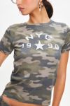 NYC 1990 Graphic Camo Baby Tee