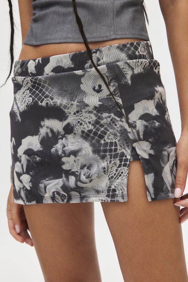 UO Grace Mesh Printed Micro Mini Skort #1