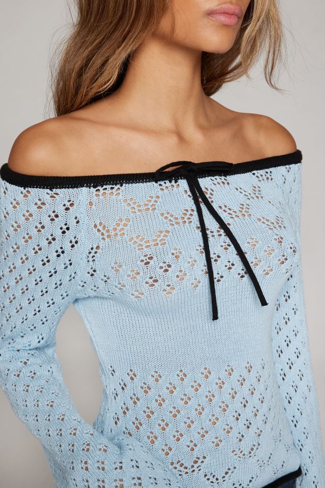 Kimchi Blue Sara Off-The-Shoulder Pointelle Sweater #2