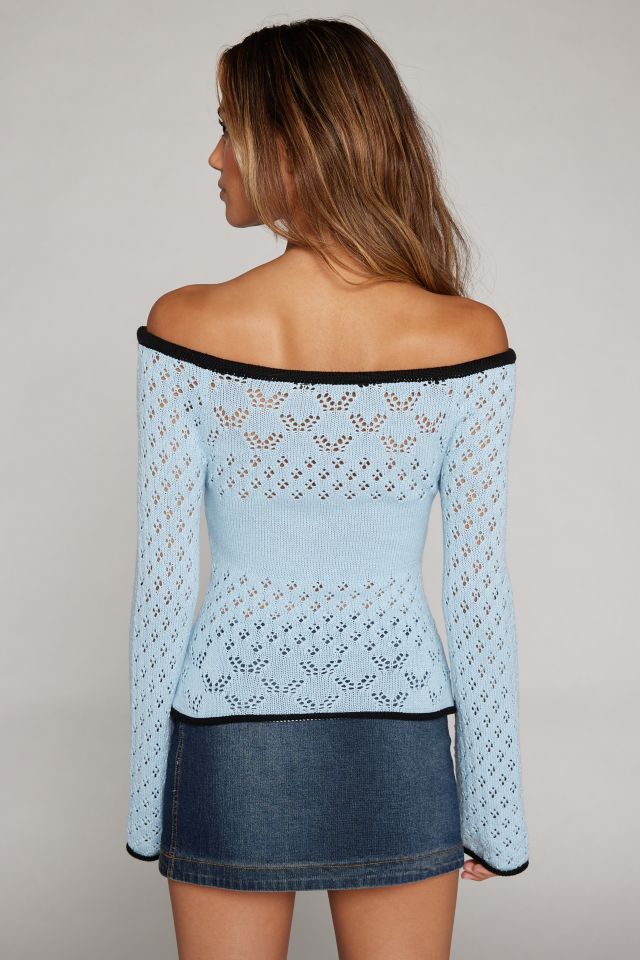 Kimchi Blue Sara Off-The-Shoulder Pointelle Sweater #3