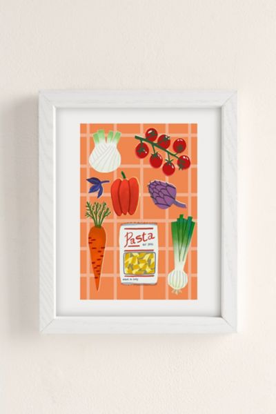 Shop Urban Outfitters Olla Meyzinger Food Art Print In White Wood Frame At