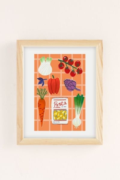 Shop Urban Outfitters Olla Meyzinger Food Art Print In Natural Wood Frame At