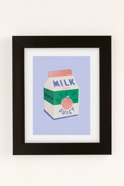 Shop Urban Outfitters Carmen Veltman Peach Milk Art Print In Black Matte Frame At