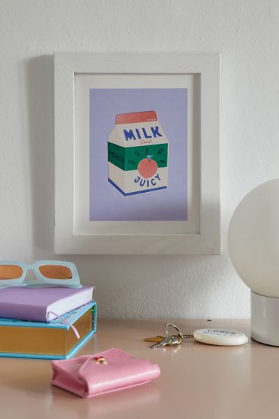 Shop Urban Outfitters Carmen Veltman Peach Milk Art Print In White Wood Frame At