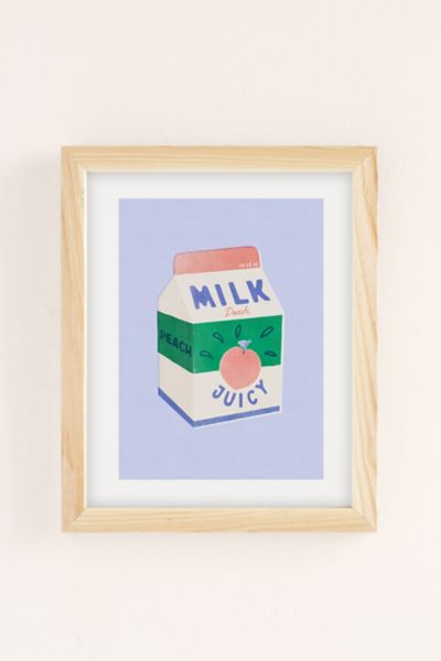 Shop Urban Outfitters Carmen Veltman Peach Milk Art Print In Natural Wood Frame At